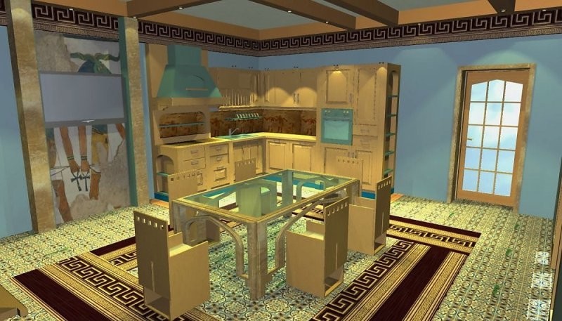 Пример дизайна кухни в египетском стиле