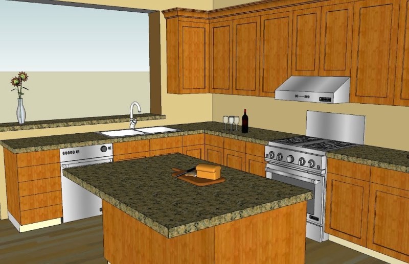 Кухня, смоделированная в программе Google SketchUp