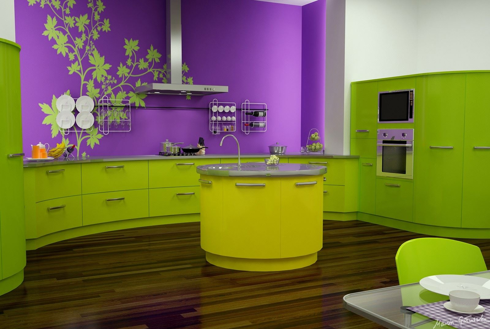 Чем можно покрасить кухню. Кухня в сиреневых тонах. Салатовая кухня в интерьере. Кухня в желто зеленом цвете. Кухня в салатовом цвете.