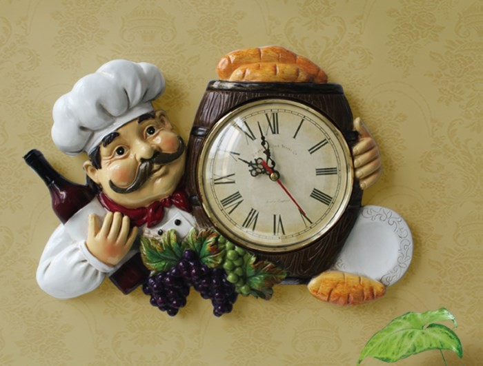 Настенные кухонные часы с поваром