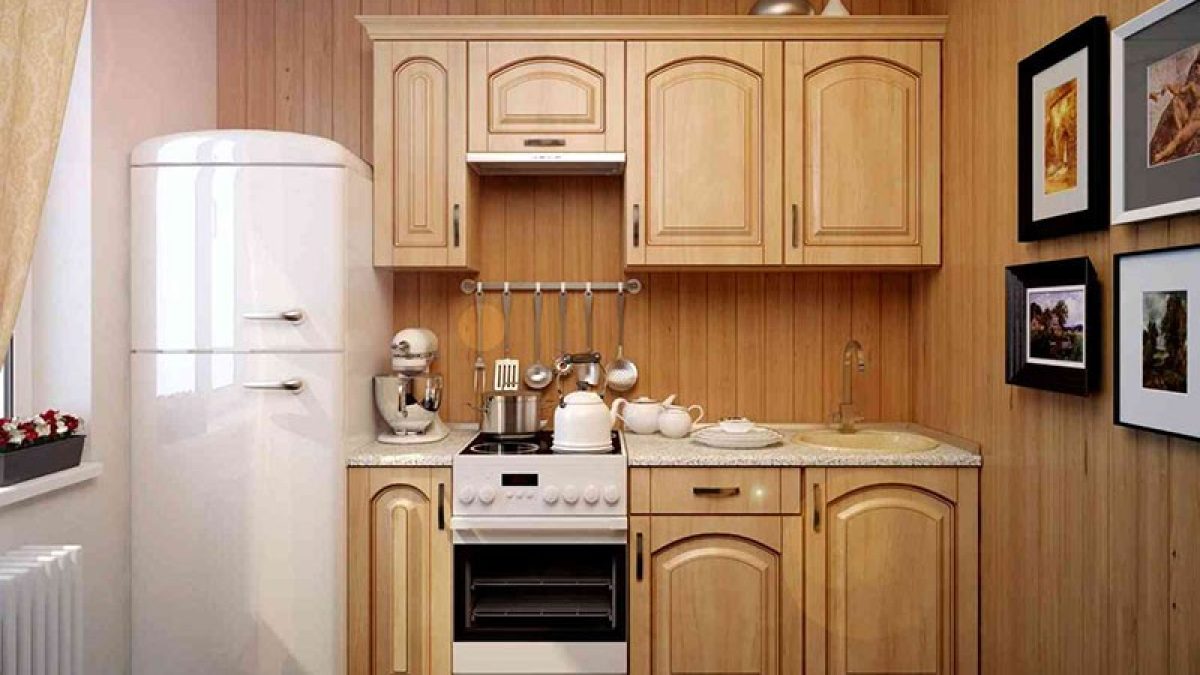 Очень Маленькие Кухни С Холодильником Фото
